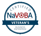Certified NaVOBA Veteran's Business Enterprise logo badge